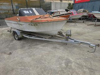 Fiberglass Boat on Trailer