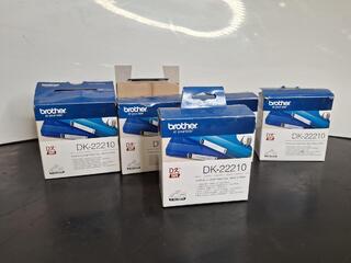 5 Brother DK-22210 Continuous Length Paper Tape