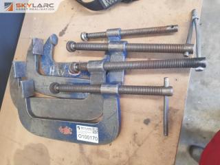 4 x Large Steel G Clamps