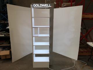 Lighted Salon Hair Product Display Shelving Unit