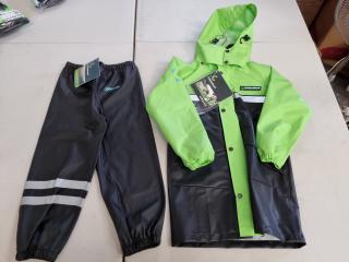 Kaiwaka Kids Reflective Waterproof Parka, & Over Trouser, Size 6