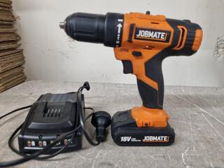 Jobmate 18V Cordless Drill Driver W/ Battery & Charger
