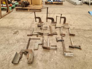 Large Assortment of ex Bench Mounted Clamps