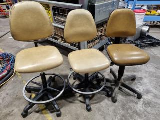 3x Gas-lift Adjustable Desk Chairs