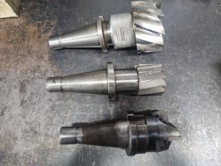 3 x NT40 Tool Holders with Cutters