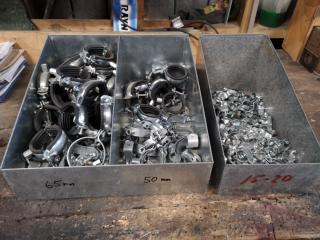 Bulk Lot of Assorted Plumbing Pipe Clamps