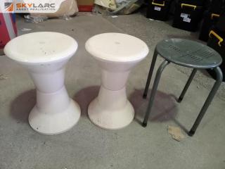 3x Short Stools