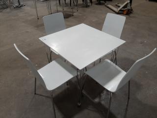 White Hotel Table and Chairs Set