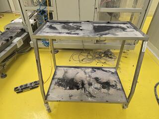 Stainless Steel Two Shelf Trolley on Casters