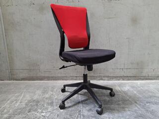 Black and Red Gas Lift  Office Chair on Wheels