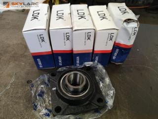 6x 4-Bolt Flange Bearing Units by LDK, New