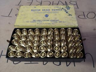 50x Vintage Antique Pattern Makers Brass Master Dowels, Size 5