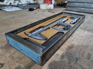 Set of Precision Engineering Measuring Tools, Calipers, Micrometers, & More