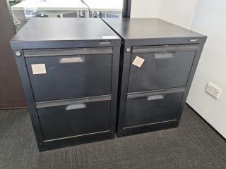 2x Europlan 2-Drawer Steel File Cabinets