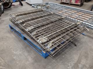 8x Steel Mesh Pallet Racking Shelf Panels