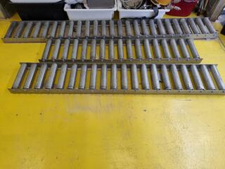 3x Stainless Floor Pallet Roller Conveyors