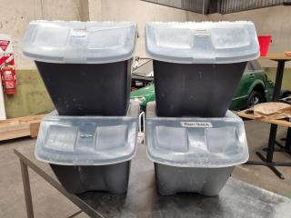 4x 38L Stackable Shutter Bins by Taurus