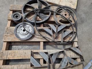 Assorted Steel Brackets & Pulley Wheels