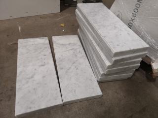 9x White Marble Tiles