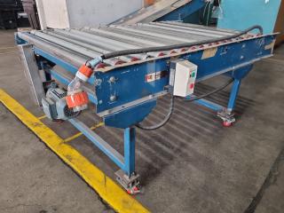 Industrial Mobile 3-Phase Powered Roller Conveyor Assembly