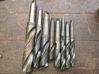 Set of Large HSS Taper Shank Drill Bits
