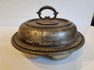 Union Steamship Company Branded Silver Plate Serving Bowl w/ Lid