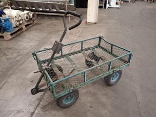 Steel mesh garden trolley cart