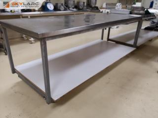 Mobile Commercial Grade Stainless Steel Topped Table