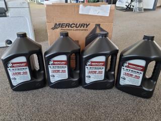 4x Mercury 4-Stroke Marine Synthetic Blend Engine Oil SAE 10W-30