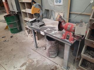 Steel Workbench with 8" Grinder and Cut Off Saw