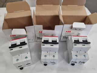 3x ABB S802P-C100 High Performance Circuit Breakers