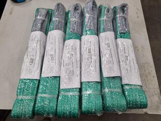 6x Bullivants Flat Webbing Slings, 2-Metre, 2000kg Each