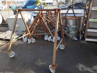 Large Number of Collapsible Pipe Reel Frames