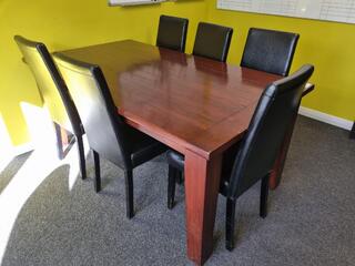 Wood Dinning Table w/ 6x Chairs