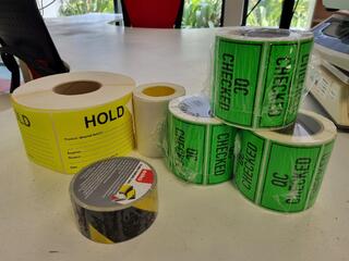 Assorted Shipping Stickers & Floor Marking Tape
