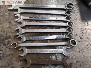 9x Large Diameter Metric & Imperial Spanners Wrenches