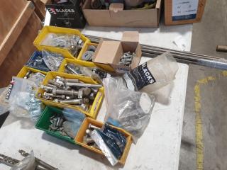 Large Lot of Nuts Bolts and Threaded Rod