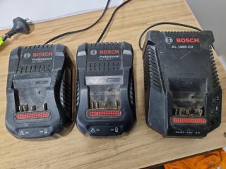 3x Bosch 18V Battery Chargers