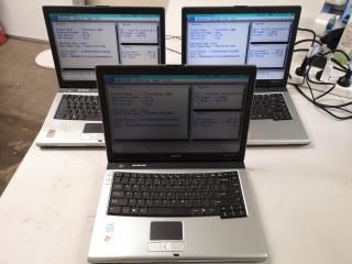 3x Acer TravelMate 2400 Laptop Computers