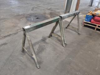 2 Heavy Duty Steel Saw Horses