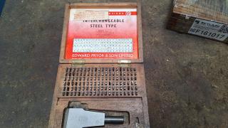 Vintage Steel Stamp Set, Size 3/32"