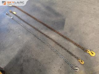 3x Assorted Lifting Chains w/ End Hooks