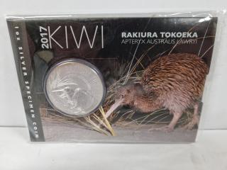 2017 Silver Specimen Kiwi Coin Rakiura Tokoeka