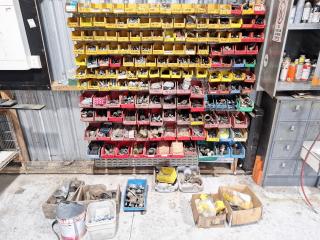 Large Rack of Maxi Bins Full of Nuts/Bolts/Fastening Equipment