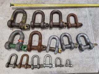 15x D-Shackles, Assorted Sizes