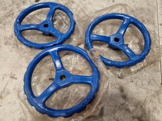 3x Pipe Valve Control Wheels, 200mm Diameter