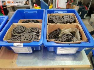 2 Large Bins of Roller Chain