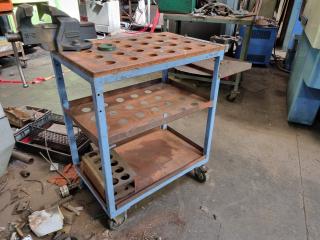 Workshop BT40 / CAT40 Tool Holding Trolley Cart w/ Vices