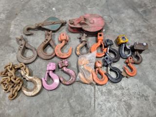 Assorted Lifting Hooks & Pulleys