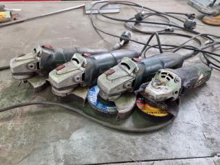 4x Corded Angle Grinders by Metabo & Hitachi